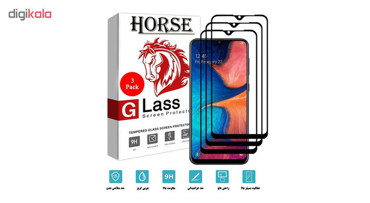 محافظ صفحه نمایش هورس مدل FAG مناسب برای گوشی موبایل سامسونگ Galaxy A20e بسته سه عددی