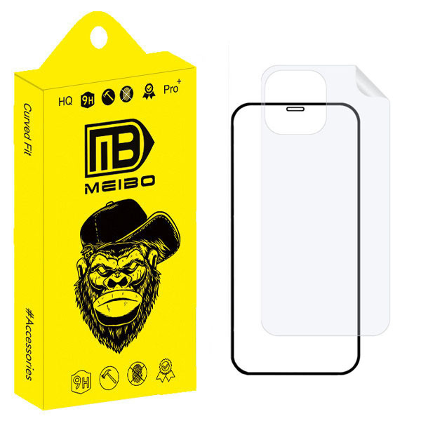 محافظ صفحه نمایش موبایل میبو مدل HK+ مناسب برای گوشی موبایل اپل IPHONE 12promax به همراه محافظ پشت گوشی