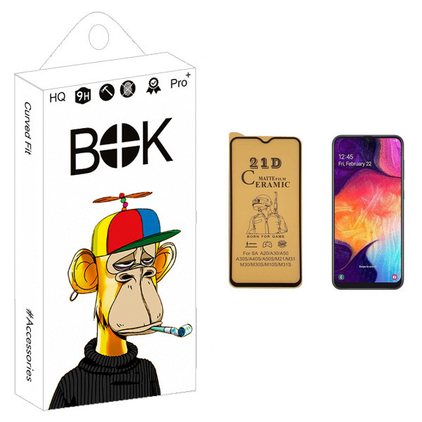 محافظ صفحه نمایش سرامیکی بوک مدل +HD مناسب برای گوشی موبایل سامسونگ Galaxy A50