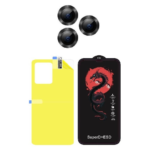 محافظ صفحه نمایش اسپایدر مدل HORO مناسب برای گوشی موبایل اپل iPhone 11 Pro به همراه محافظ پشت گوشی و محافظ لنز دوربین