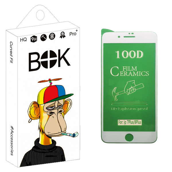 محافظ صفحه نمایش سرامیکی بوک مدل +HD مناسب برای گوشی موبایل اپل iPhone 8 Plus