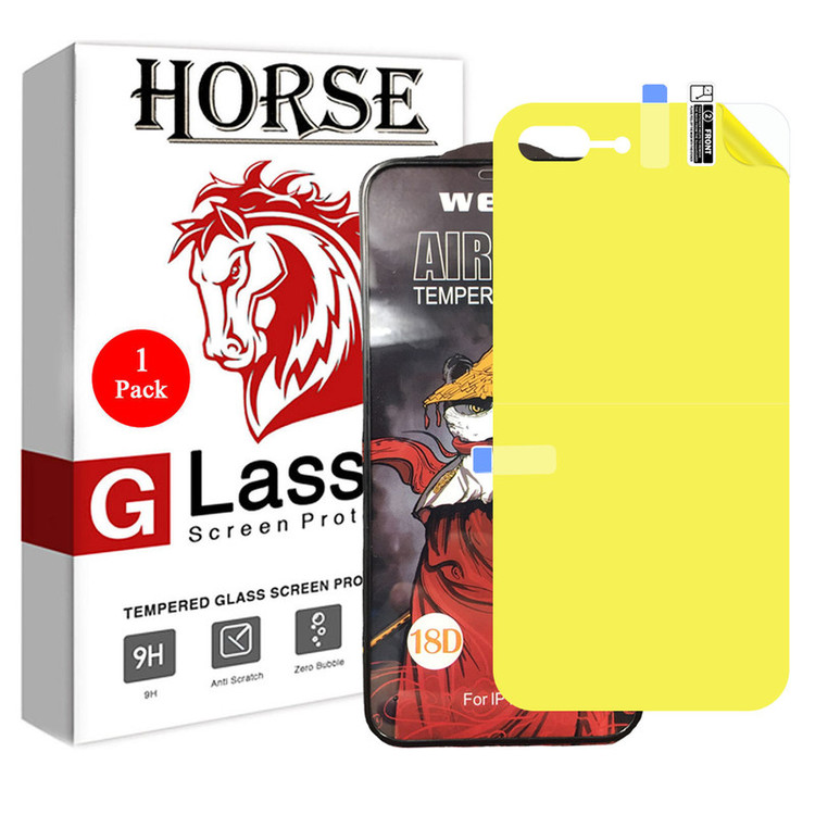 محافظ صفحه نمایش هورس مدل 2AIRN مناسب برای گوشی موبایل اپل iPhone 8 Plus به همراه محافظ پشت گوشی