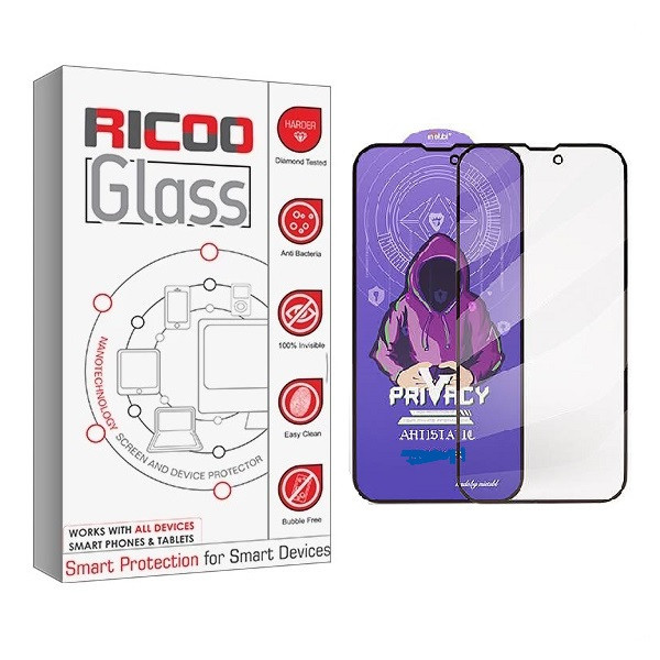 محافظ صفحه نمایش حریم شخصی ریکوو مدل privacy Mietubl مناسب برای گوشی موبایل اپل iPhone 16 Pro
