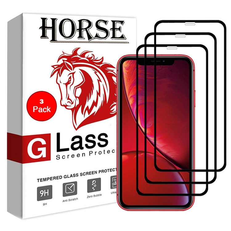 محافظ صفحه نمایش 5D هورس مدل FAG مناسب برای گوشی موبایل اپل iPhone XR بسته سه عددی