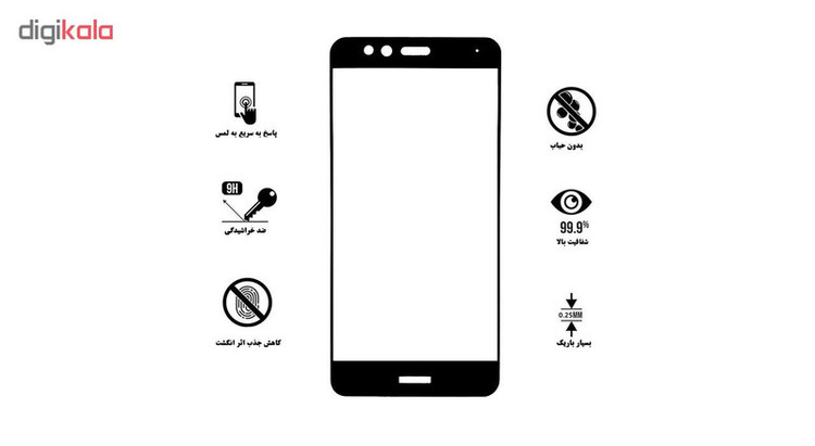 محافظ صفحه نمایش 5D هورس مدل FAG مناسب برای گوشی موبایل هوآوی P10 Lite بسته سه عددی