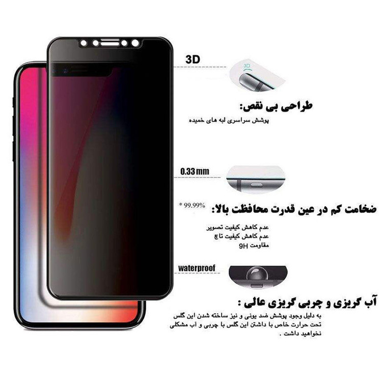 محافظ صفحه نمایش حریم شخصی گودزیلا مدل GGP مناسب برای گوشی موبایل اپل iPhone 12 Pro Max