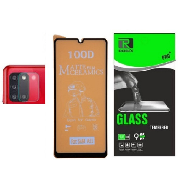 محافظ صفحه نمایش مات روبیکس مدل CRA31مناسب برای گوشی موبایل سامسونگ Galaxy A31 به همراه محافظ لنزدوربین
