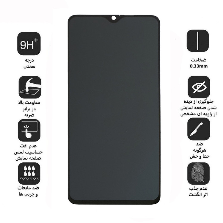 محافظ صفحه نمایش حریم شخصی مدل PR مناسب برای گوشی موبایل شیائومی Redmi Note 8 Pro