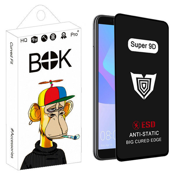محافظ صفحه نمایش بوک مدل Super 9D Touch مناسب برای گوشی موبایل هوآوی honor 7A / Y6 2018