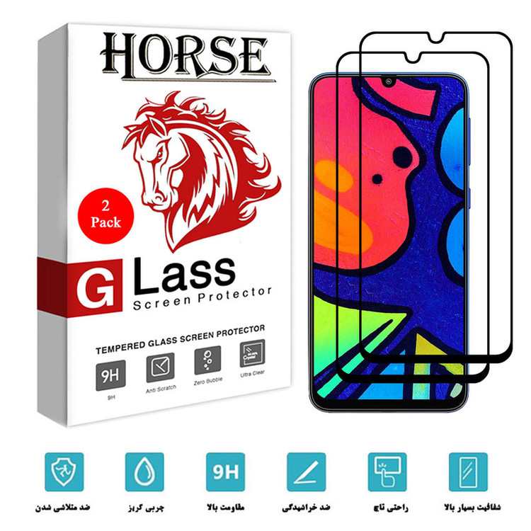 محافظ صفحه نمایش 5D هورس مدل FAG مناسب برای گوشی موبایل سامسونگ Galaxy M21s بسته دو عددی