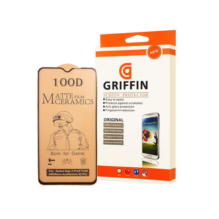 محافظ صفحه نمایش سرامیکی مات گریفین مدل FLCRM GN to مناسب برای گوشی موبایل شیائومی Redmi Note 8 Pro