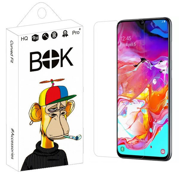 محافظ صفحه نمایش شیشه ای بوک مدل Clear مناسب برای گوشی موبایل سامسونگ Galaxy A70 / A70s / A20s
