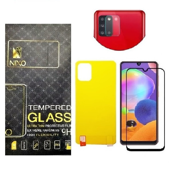 محافظ صفحه نمایش نیکسو مدل FUL مناسب برای گوشی موبایل Galaxy A31 به همراه محافظ پشت گوشی و محافظ لنز دوربین