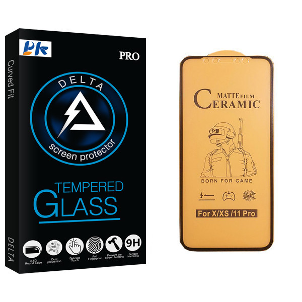 محافظ صفحه نمایش سرامیکی پی کی مدل Delta Glass مناسب برای گوشی موبایل اپل iPhone XS