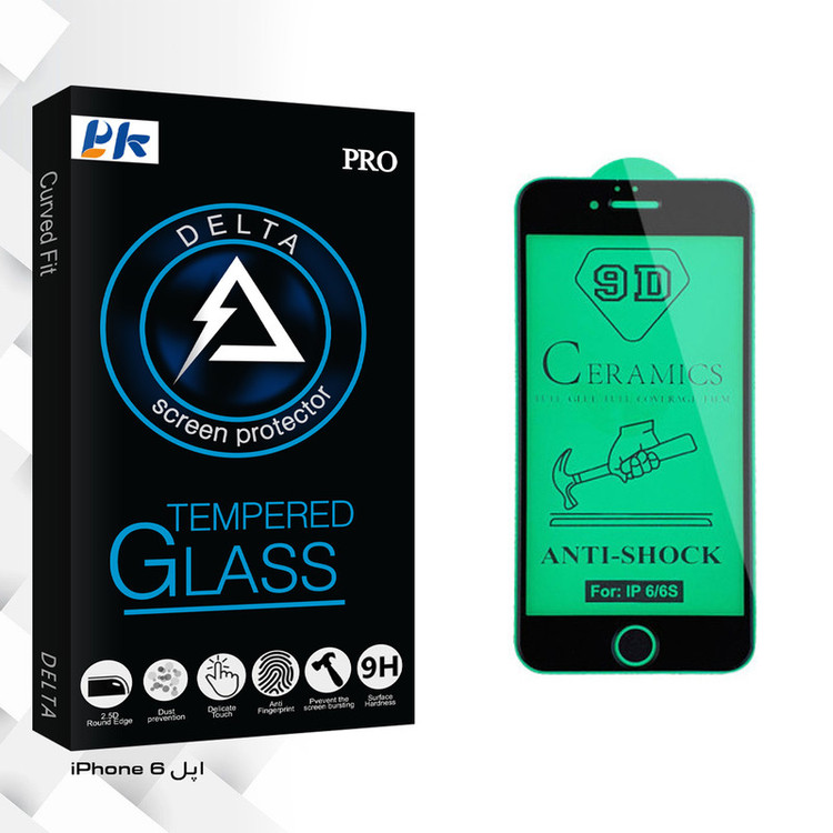 محافظ صفحه نمایش سرامیکی پی کی مدل Delta Glass مناسب برای گوشی موبایل اپل iPhone 6