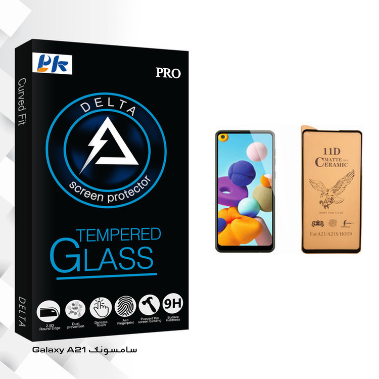 محافظ صفحه نمایش سرامیکی پی کی مدل Delta Glass مناسب برای گوشی موبایل سامسونگ Galaxy A21