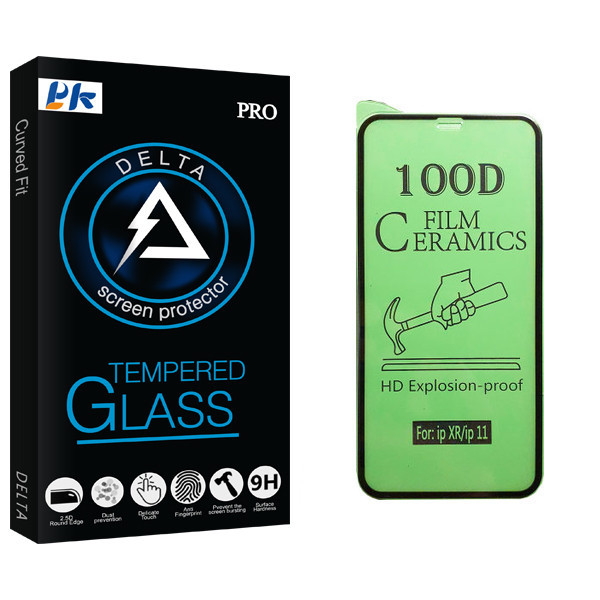 محافظ صفحه نمایش سرامیکی پی کی مدل Delta Glass مناسب برای گوشی موبایل اپل iPhone 11