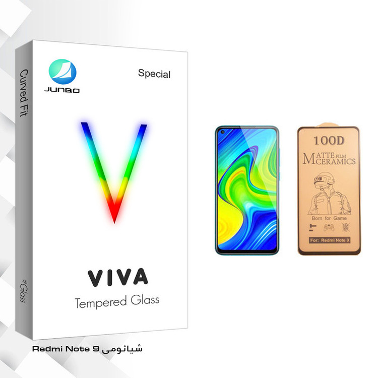 محافظ صفحه نمایش سرامیکی جانبو مدل Viva Glass مناسب برای گوشی موبایل شیائومی Redmi Note 9