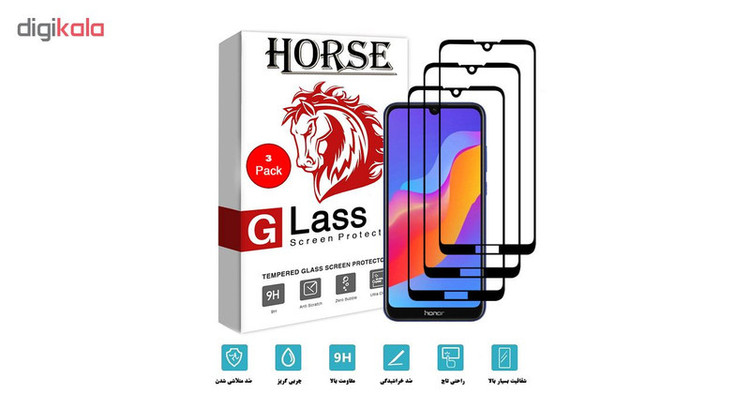محافظ صفحه نمایش 5D هورس مدل FAG مناسب برای گوشی موبایل آنر 8A / Play 8A بسته سه عددی