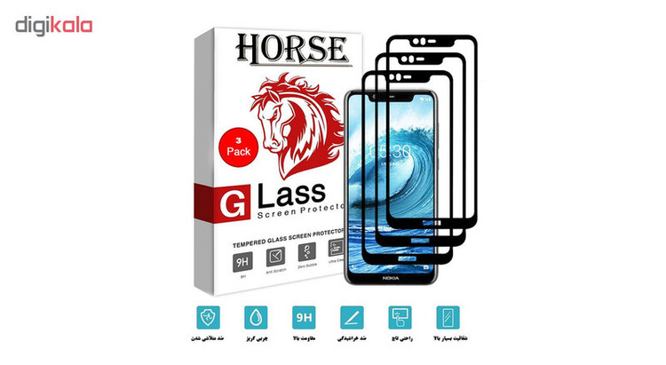 محافظ صفحه نمایش 5D هورس مدل FAG مناسب برای گوشی موبایل نوکیا plus5.1 / X5 بسته سه عددی