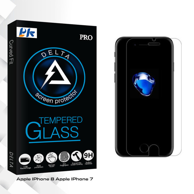 محافظ صفحه نمایش شیشه ای پی کی مدل Delta مناسب برای گوشی موبایل اپل iphone 7 / 8