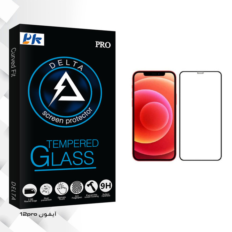 محافظ صفحه نمایش پی کی مدل Delta Glass مناسب برای گوشی موبایل اپل iphone 12 pro