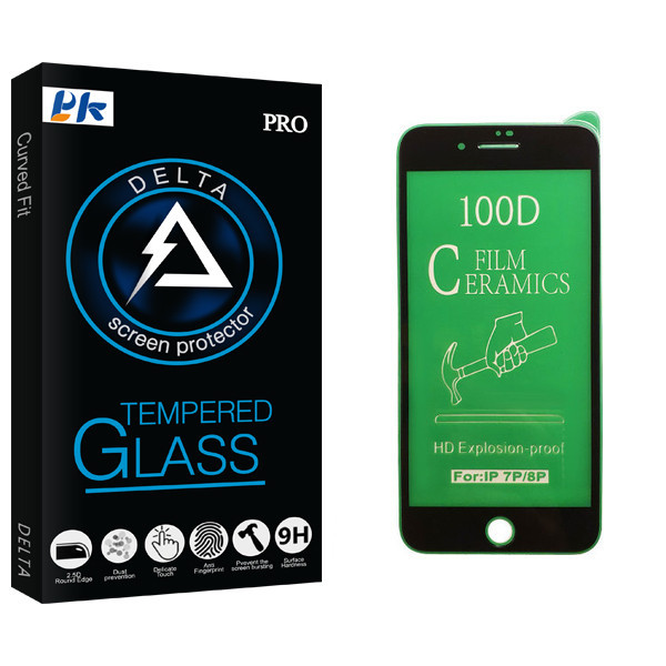 محافظ صفحه نمایش سرامیکی پی کی مدل Delta Glass مناسب برای گوشی موبایل اپل iPhone 8 Plus