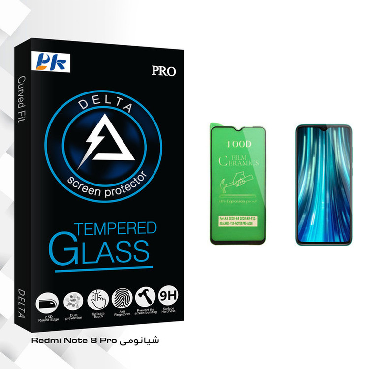 محافظ صفحه نمایش سرامیکی پی کی مدل Delta Glass مناسب برای گوشی موبایل Redmi Note 8 Pro شیائومی
