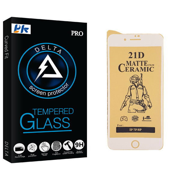 محافظ صفحه نمایش سرامیکی پی کی مدل Delta Glass مناسب برای گوشی موبایل اپل iPhone 7 Plus