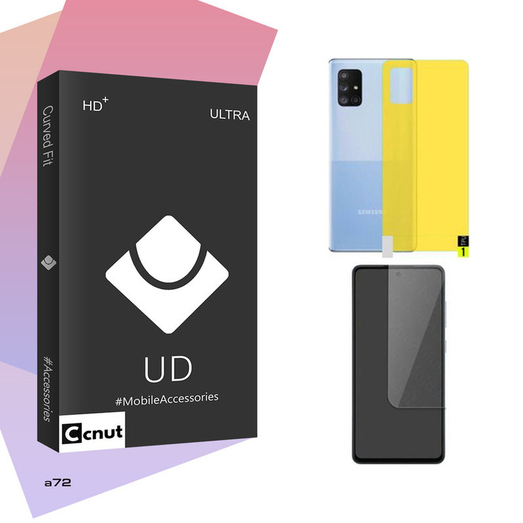 محافظ صفحه نمایش کوکونات مدل UDB مناسب برای گوشی موبایل سامسونگ Galaxy A72 به هراه محافظ پشت گوشی