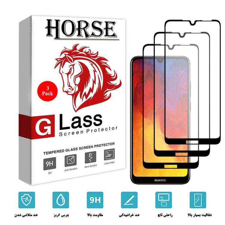 محافظ صفحه نمایش سرامیکی هورس مدل CMT مناسب برای گوشی موبایل هوآوی Y6 2019 / Y6 Prime 2019 بسته سه عددی