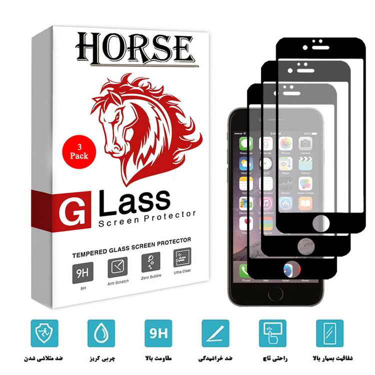محافظ صفحه نمایش سرامیکی هورس مدل CMT مناسب برای گوشی موبایل اپل iPhone 6 بسته سه عددی