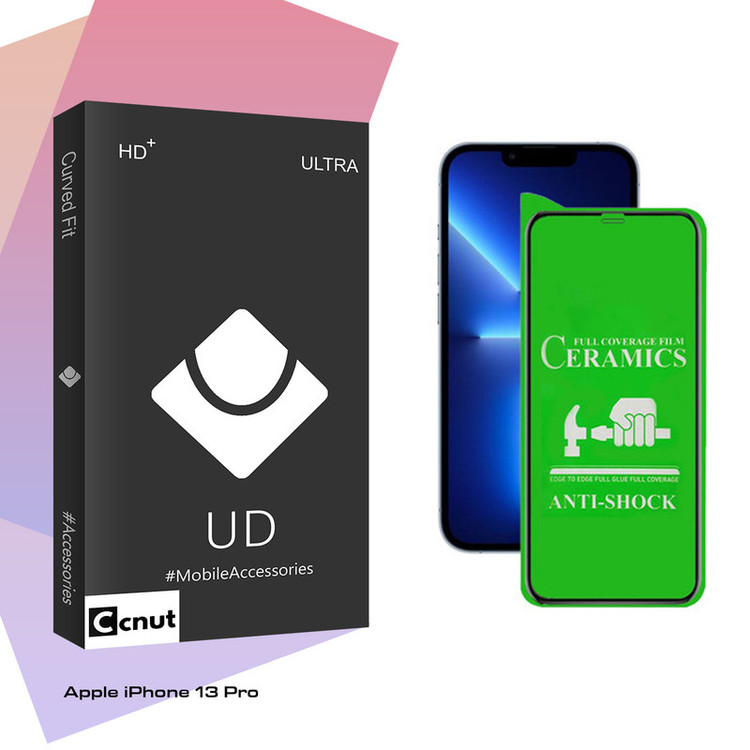 محافظ صفحه نمایش سرامیکی کوکونات مدل UD Black مناسب برای گوشی موبایل اپل iPhone 13 Pro
