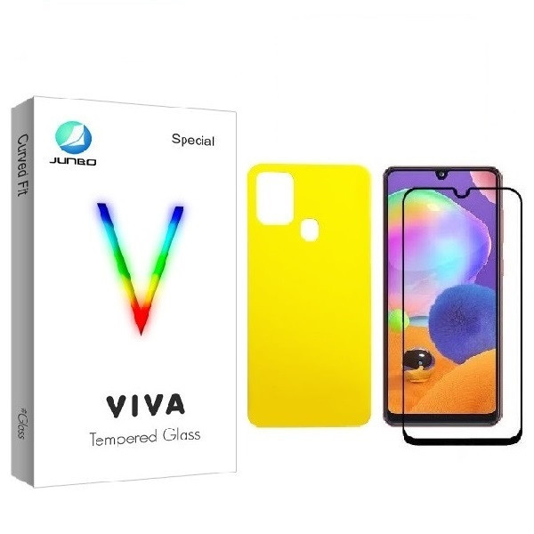 محافظ صفحه نمایش جانبو مدل FUL مناسب برای گوشی موبایل سامسونگ Galaxy A21S به همراه محافظ پشت گوشی