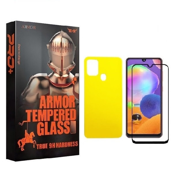 محافظ صفحه نمایش آرمور مدل FUL مناسب برای گوشی موبایل سامسونگ Galaxy A21S به همراه محافظ پشت گوشی