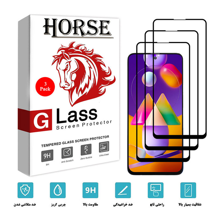 محافظ صفحه نمایش سرامیکی هورس مدل CRM مناسب برای گوشی موبایل سامسونگ Galaxy M31s بسته سه عددی