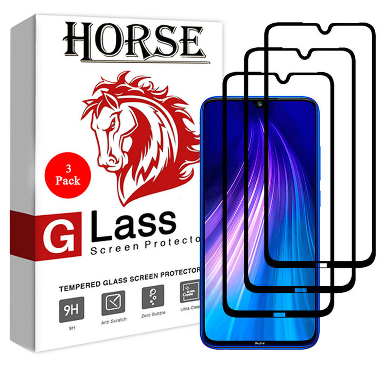 محافظ صفحه نمایش 5D هورس مدل CRM مناسب برای گوشی موبایل شیائومی Redmi Note 8 بسته سه عددی