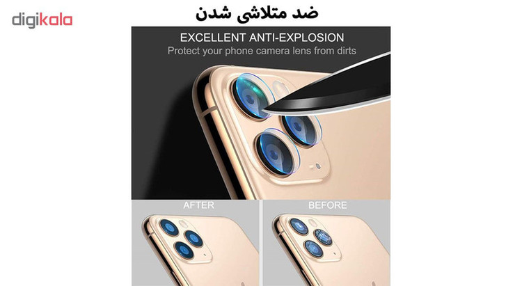 محافظ لنز دوربین هورس مدل UTF مناسب برای گوشی موبایل اپل iPhone 11 Pro Max بسته دو عددی
