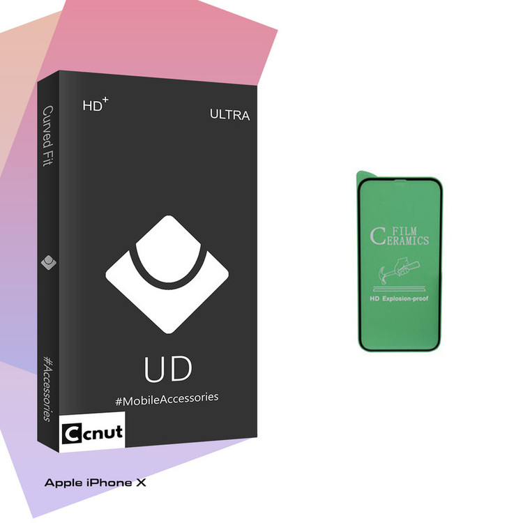 محافظ صفحه نمایش سرامیکی کوکونات مدل UD Black مناسب برای گوشی موبایل اپل iPhone X