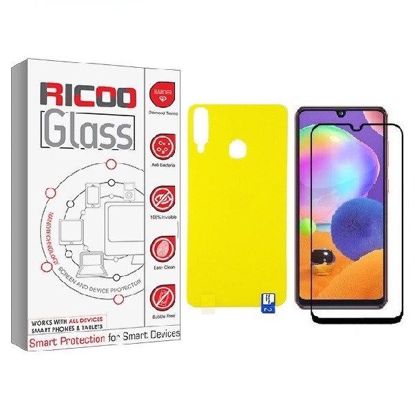 محافظ صفحه نمایش ریکوو مدل FUL مناسب برای گوشی موبایل سامسونگ Galaxy A20s به همراه محافظ پشت گوشی