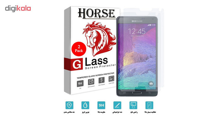 محافظ صفحه نمایش هورس مدل UCC مناسب برای گوشی موبایل سامسونگ Galaxy Note 4 بسته دو عددی