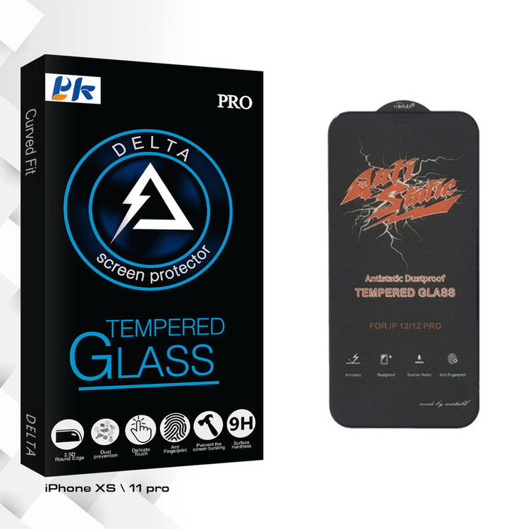 محافظ صفحه نمایش پی کی مدل Delta Glass ANTI-STATIC مناسب برای گوشی موبایل اپل iPhone XS \ 11 pro