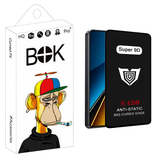محافظ صفحه نمایش بوک مدل Super 9D Pro 009 مناسب برای گوشی موبایل شیائومی redmi Note 13 Pro 4G / Note 12 Pro 5G / Note 12 Pro Plus / Note 12 Turbo / Note 13 5G / Note 13R Pro 5G /poco F3 GT 5G / F4 GT 5G / X5 Pro / M6 / F5