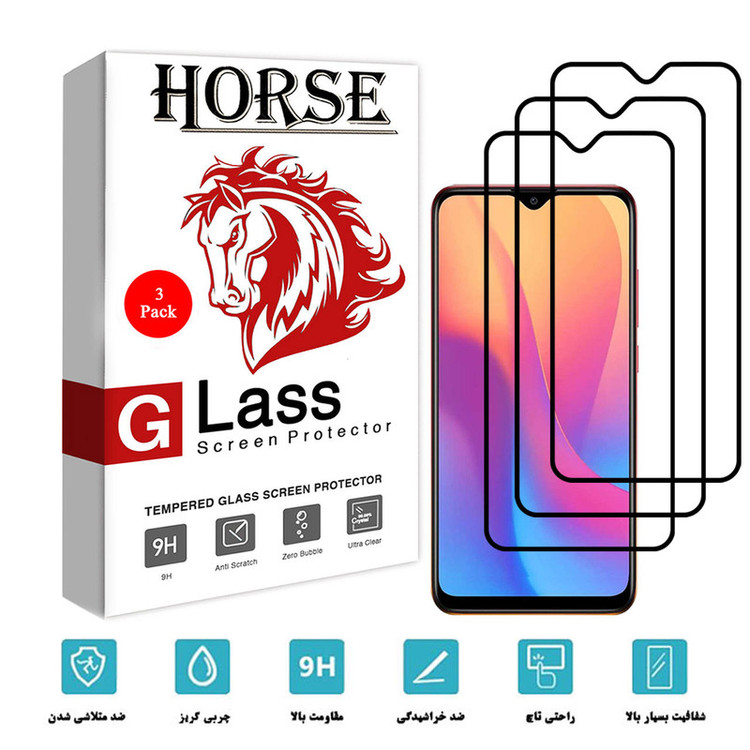 محافظ صفحه نمایش 5D هورس مدل FAG مناسب برای گوشی موبایل شیائومی Redmi 9A بسته سه عددی