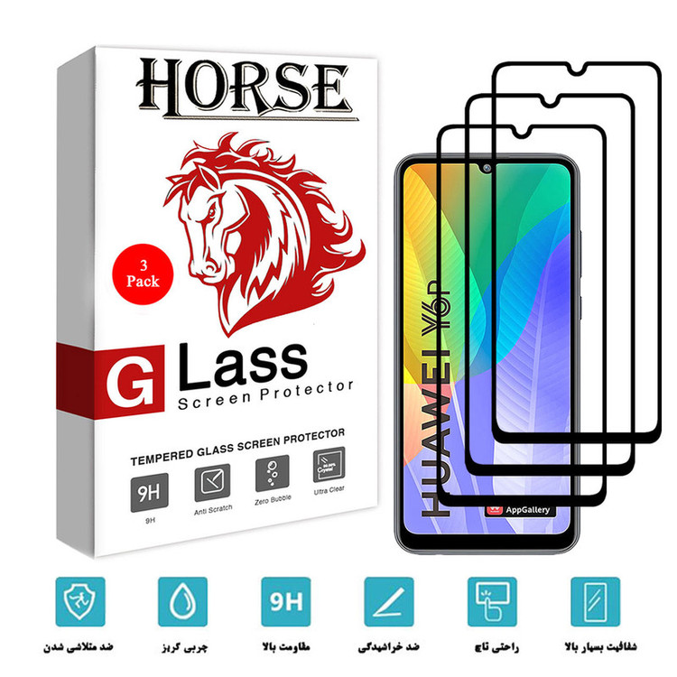 محافظ صفحه نمایش 5D هورس مدل FAG مناسب برای گوشی موبایل هوآوی Y6p بسته سه عددی