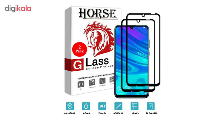 محافظ صفحه نمایش 5D هورس مدل FAG مناسب برای گوشی موبایل هوآوی P Smart 2019 بسته دو عددی