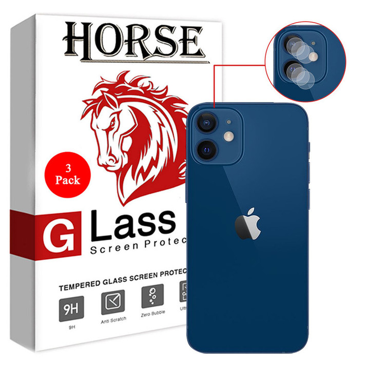 محافظ لنز دوربین هورس مدل UTF مناسب برای گوشی موبایل اپل iPhone 12 mini بسته سه عددی