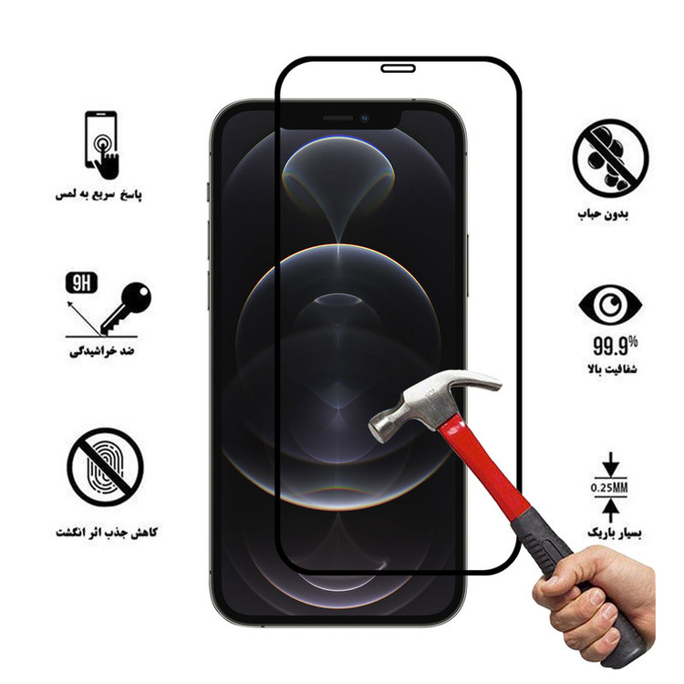 محافظ صفحه نمایش 5D هورس مدل FAG مناسب برای گوشی موبایل اپل iPhone 12 mini بسته سه عددی