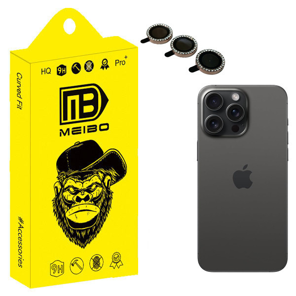 محافظ لنز دوربین نگین دار میبو مدل Jewel Royal مناسب برای گوشی موبایل اپل IPhone 15 pro Max