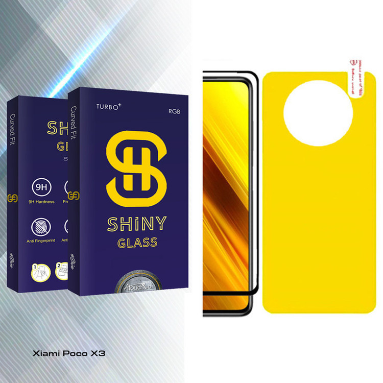 محافظ صفحه نمایش و پشت گوشی آتوچبو مدل Shiny Glass مناسب برای گوشی موبایل شیائومی Poco X3 NFC